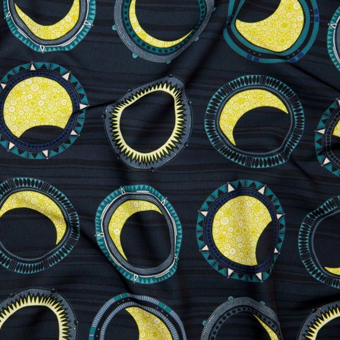 solar eclipse mandala fabric