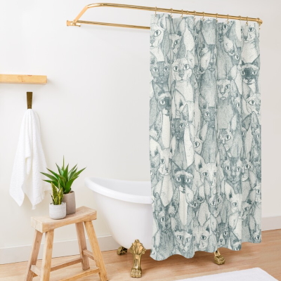 just sphynx cats pine half pearl redbubble shower curtain sharon turner