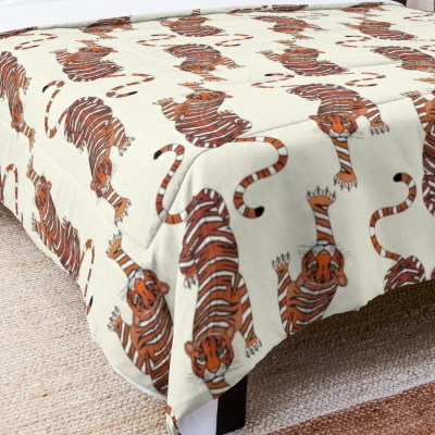 tiger cream redbubble bed comforter sharon turner