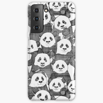 just panda bears black white redbubble samsung galaxy phone case sharon turner