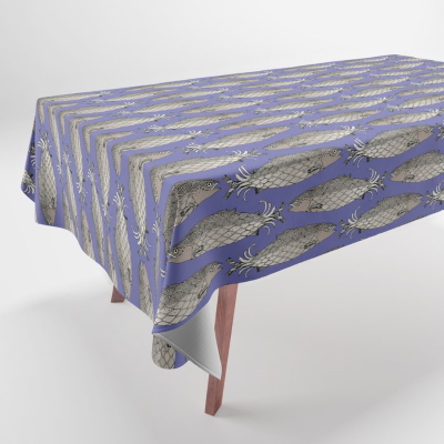 steampunk salmon periwinkle blue society6 tablecloth sharon turner