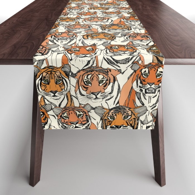 just tigers col society6 table runner sharon turner