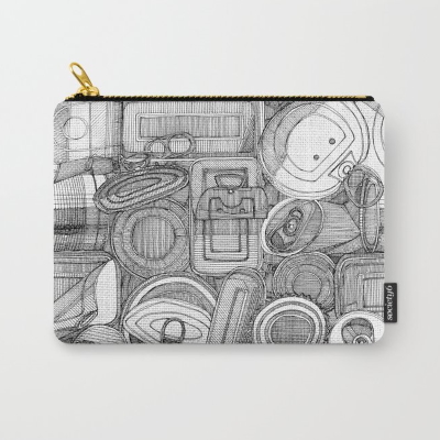 tin cans bw society6 carry all pouch sharon turner