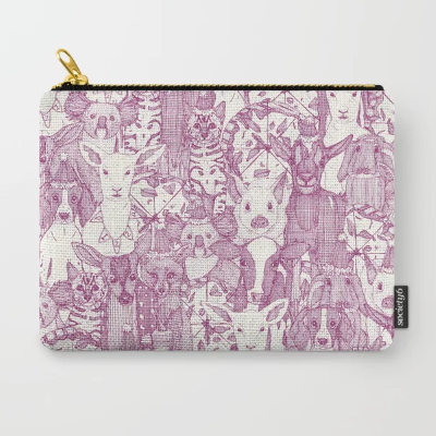 margherita menagerie berry carry all pouch society6 sharon turner