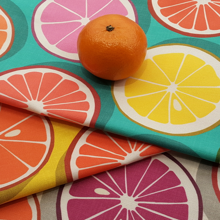 citrus polka pop linen cotton canvas fabrics