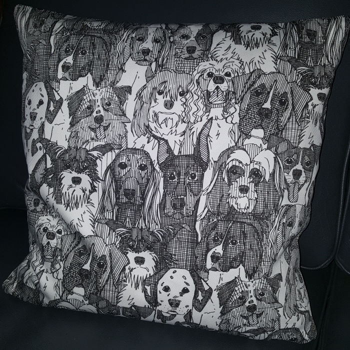 dogs aplenty handmade throw pillow