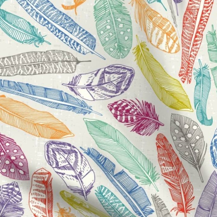 scattered feathers fabric