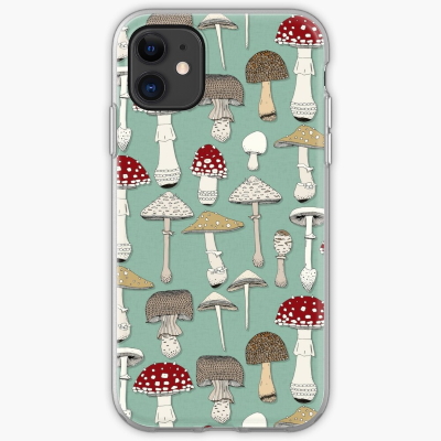 mushrooms jade redbubble soft iphone case sharon turner