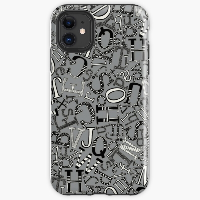 ABC scatter gray mono redbubble iphone tough phone case sharon turner