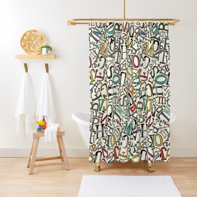 ABC scatter pearl redbubble shower curtain sharon turner