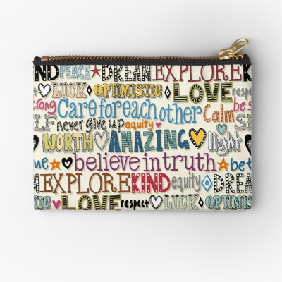 believe in truth typography zipper pouch redbubble sharon turner