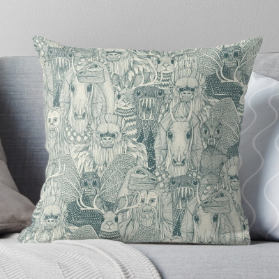 cryptid crowd pine pearl redbubble throw pillow cushion sharon turner