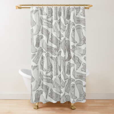 country girl boots mono redbubble shower curtain sharon turner