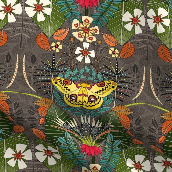 tropical moth paradise sandalwood sharon turner scrummy spoonflower