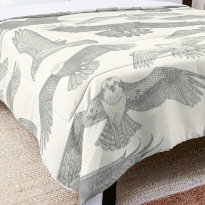 birds of prey silver redbubble bed comforter sharon turner