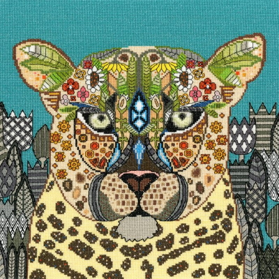 Jewelled Leopard Bothy Threads Sharon Turner cross stitch kit