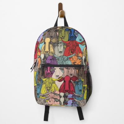 just cattle bright redbubble backpack bag sharon turner