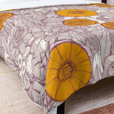 crops NC wine marigold peony redbubble bed comforter sharon turner
