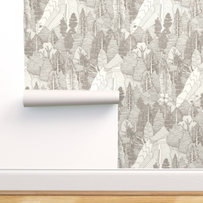 trees NC natural large wallpaper sharon turner scrummy spoonflower