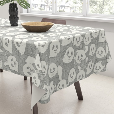 just panda bears pewter natural society6 tablecloth sharon turner