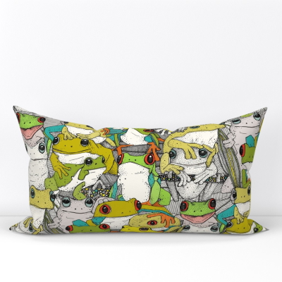 just tree frogs col spoonflower scrummy sharon turner lumbar pillow