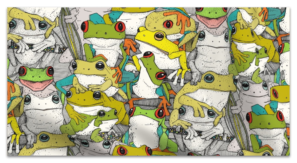 just tree frogs col top 10 winner quirky amphibians spoonflower design challenge sharon turner scrummy