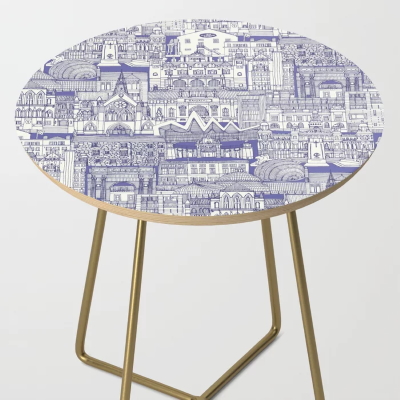 Glasgow toile periwinkle side table furniture society6 sharon turner