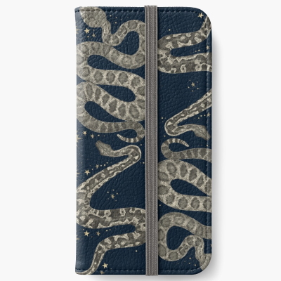 celestial snakes indigo iPhone wallet redbubble sharon turner