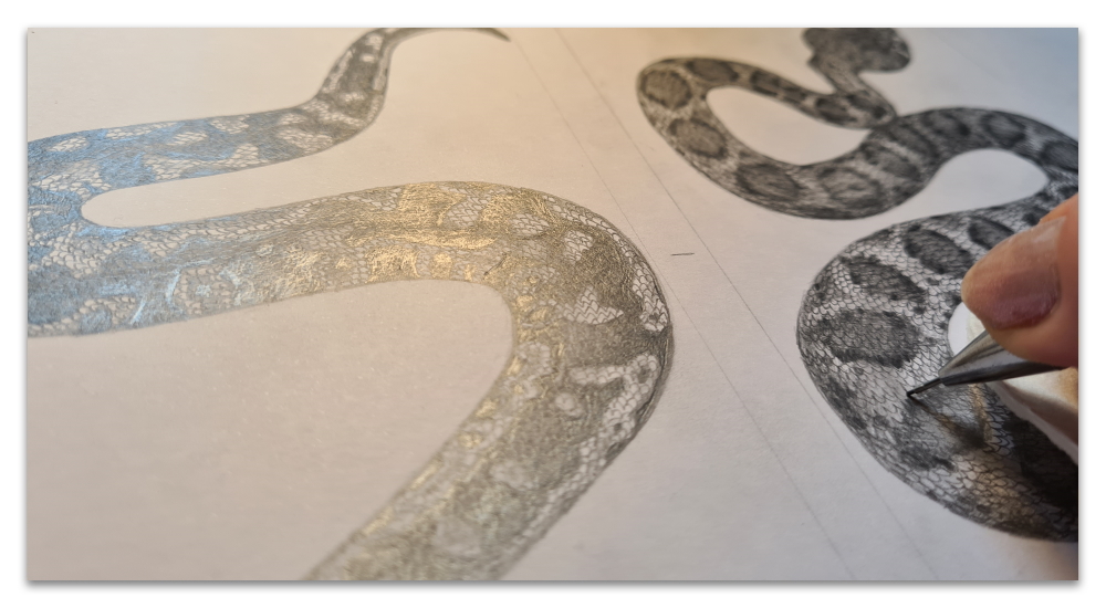 celestial snakes WIP illustration sharon turner