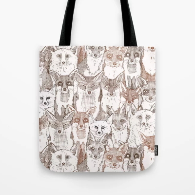 just foxes browns tote bag society6 sharon turner