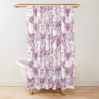 just foxes cherry shower curtain redbubble sharon turner