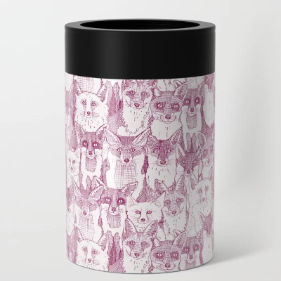 just foxes cherry society6 can cooler sharon turner