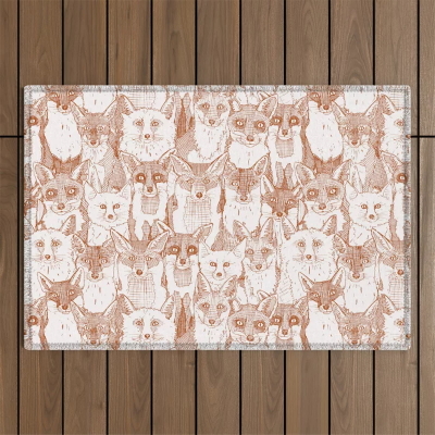 just foxes rust outdoor rug sharon turner society6