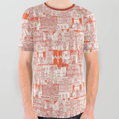 Mexico City toile fire society6 all over tee shirt sharon turner