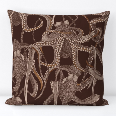octopus earth spoonflower throw pillow sharon turner
