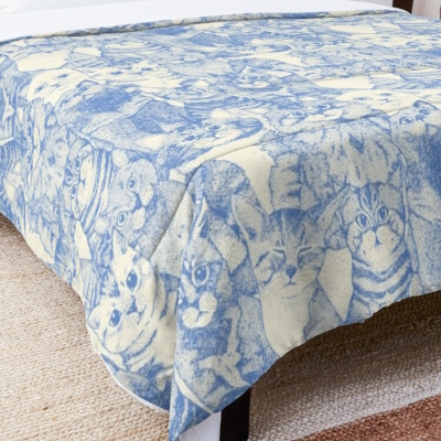 just kittens blue redbubble bed comforter sharon turner