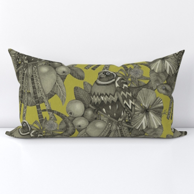 Afrique mono olive spoonflower lumbar pillow cushion sharon turner