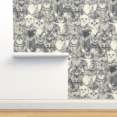 just kittens iron large wallpaper sharon turner spoonflower