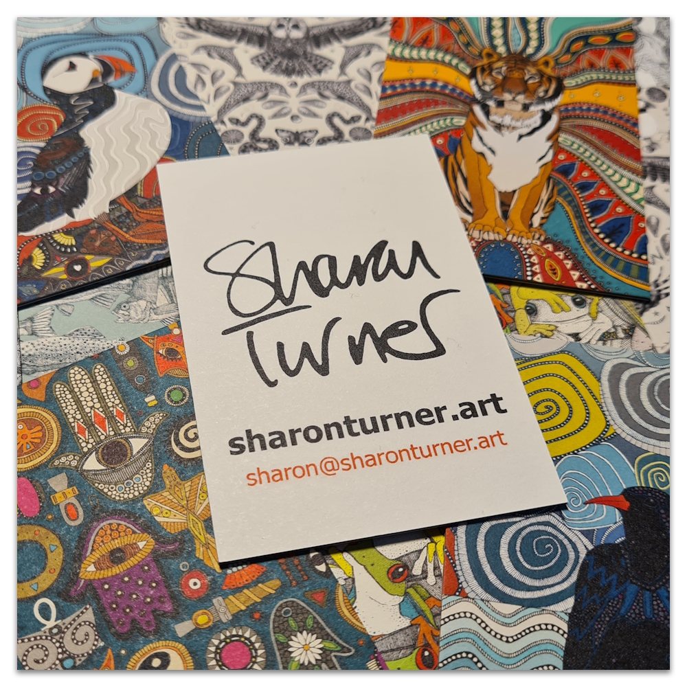 Sharon Turner Scrummy Things business cards MOO 2023