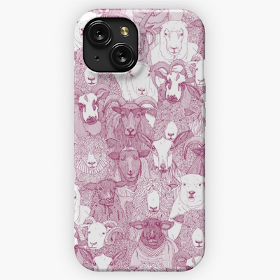 just sheep cherry white redbubble iphone case sharon turner
