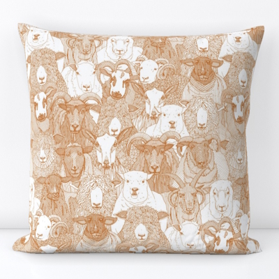 just sheep spice white spoonflower throw pillow sharon turner