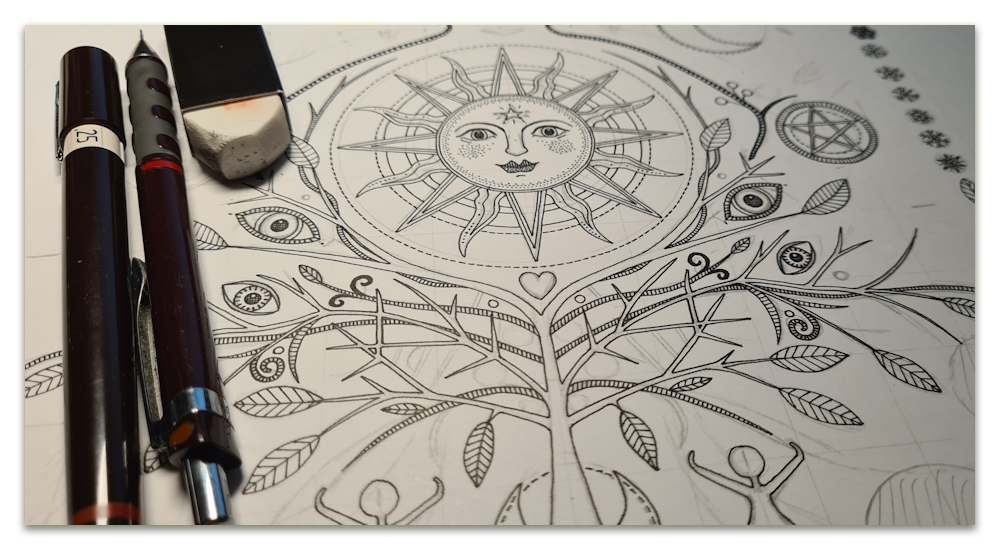 winter sun work in progress WIP illustration spoonflower sharon turner