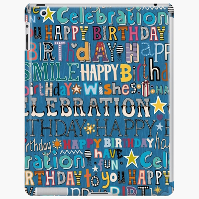 birthday celebration blue redbubble iPad case sharon turner