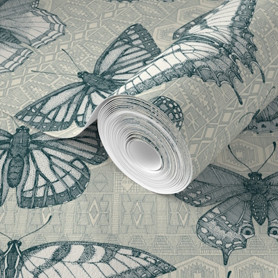 butterflies apatite spoonflower wallpaper sharon turner