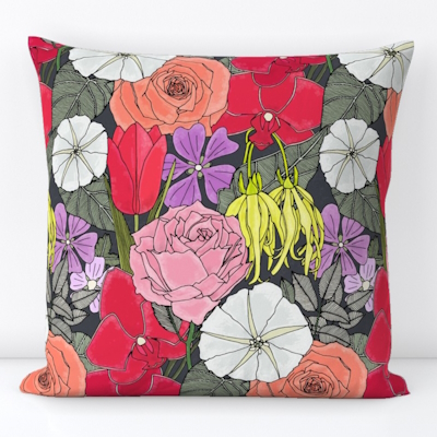 passionate love floral spoonflower throw pillow sharon turner