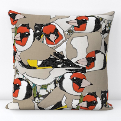 just goldfinches large spoonflower throw pillow sharon turner scrummy