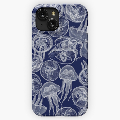 moon jellyfish midnight blue redbubble iphone snap case sharon turner