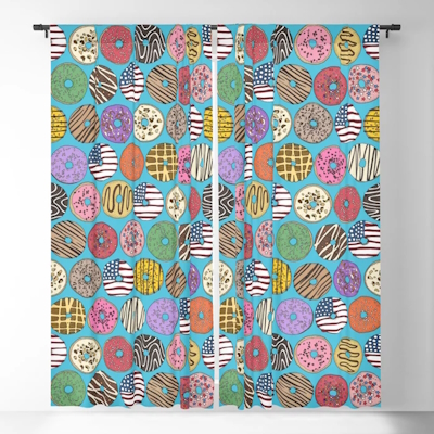american donuts blue blackout curtains society6 sharon turner