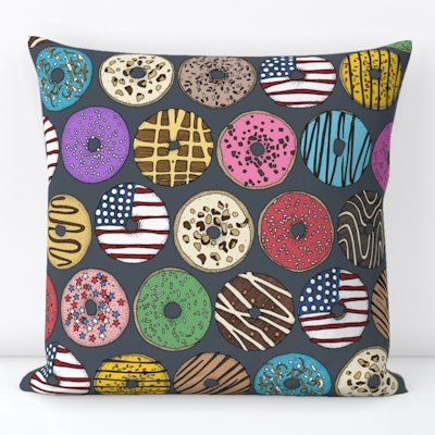 american donuts gray spoonflower throw pillow sharon turner