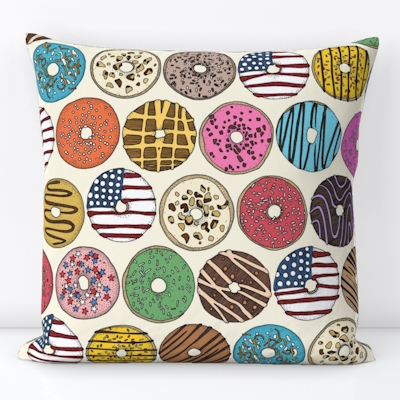 american donuts pearl large spoonflower throw pillow sharon turner
